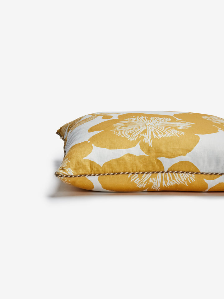 Jardin Yellow Linen Cushion