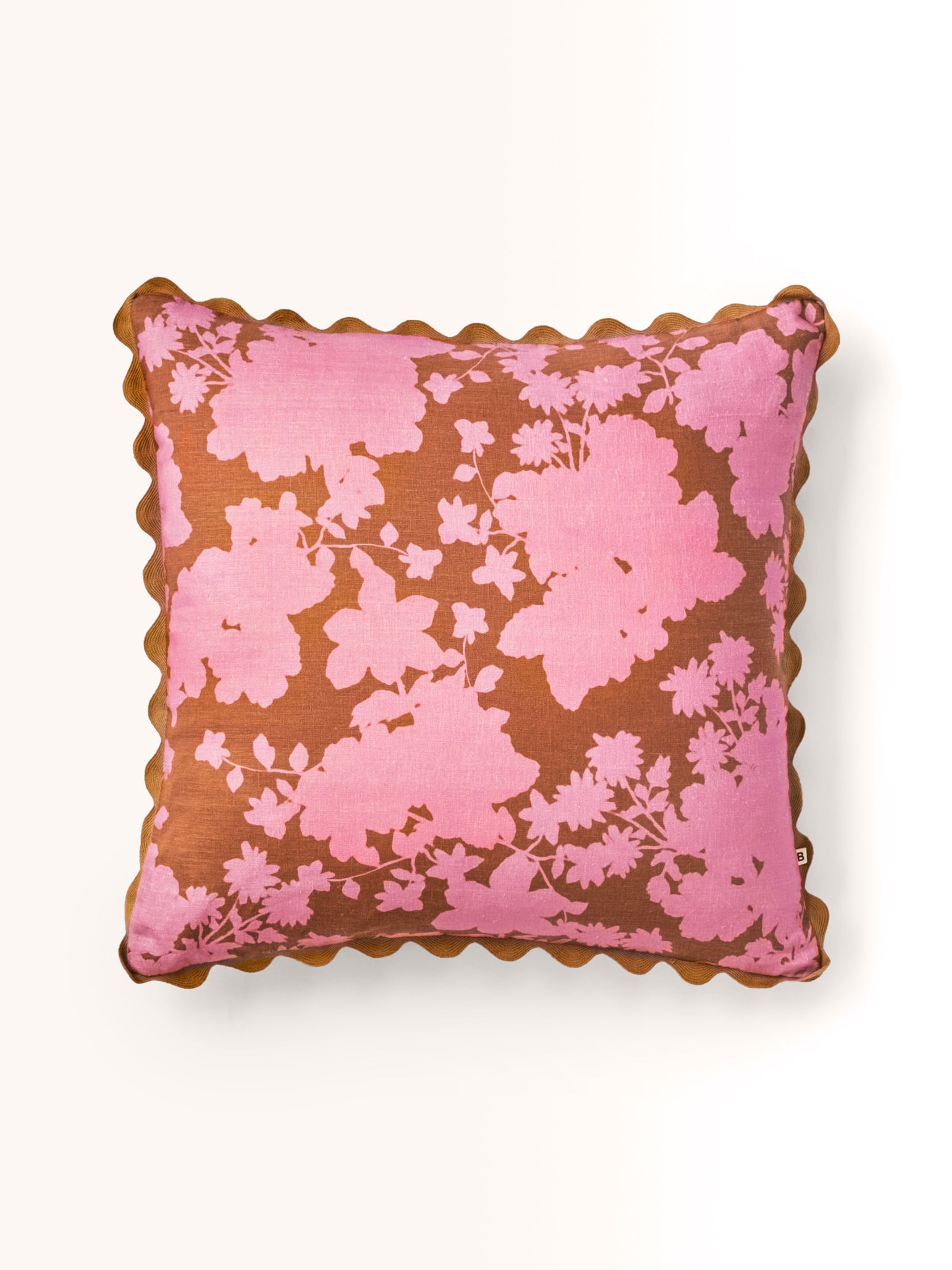 Gardenia Cerise Linen Cushion - Almost Perfect