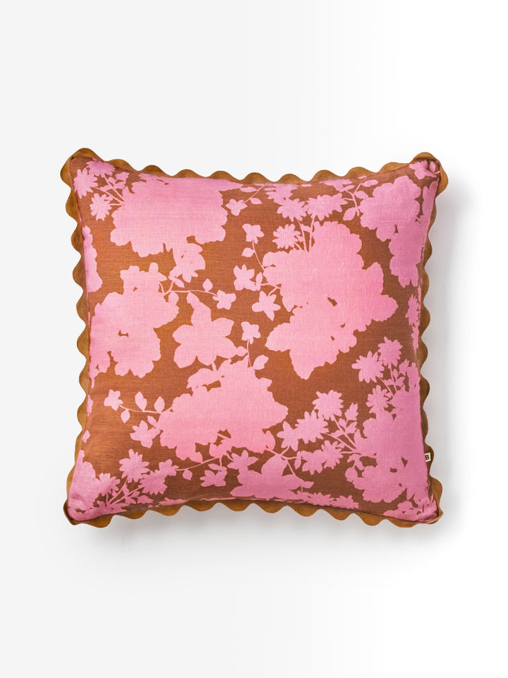 Gardenia Cerise Linen Cushion