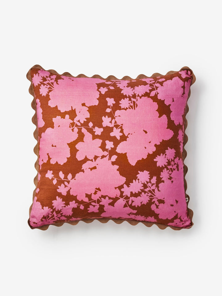 Gardenia Cerise Linen Cushion