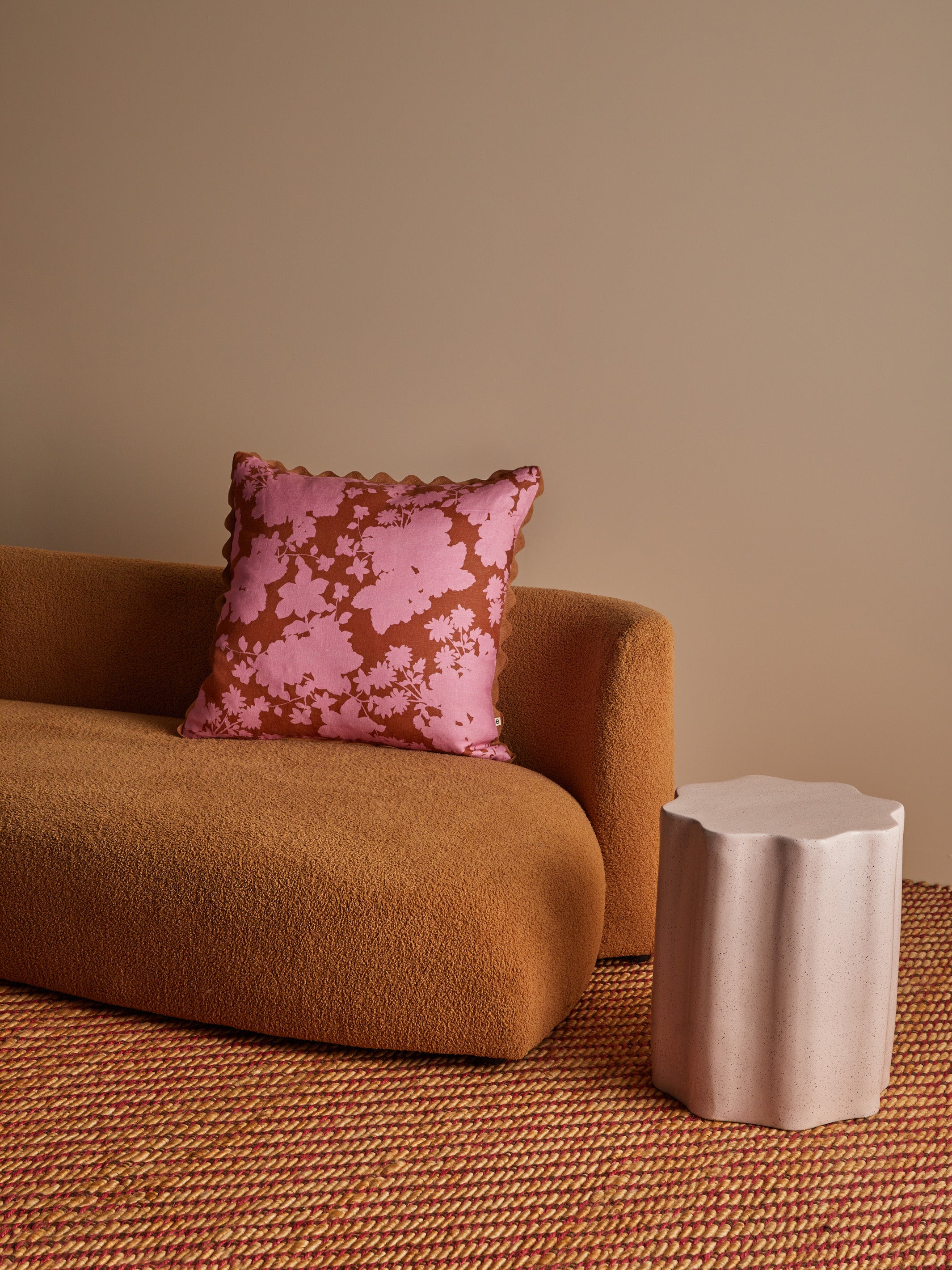 Gardenia Cerise Linen Cushion - Almost Perfect