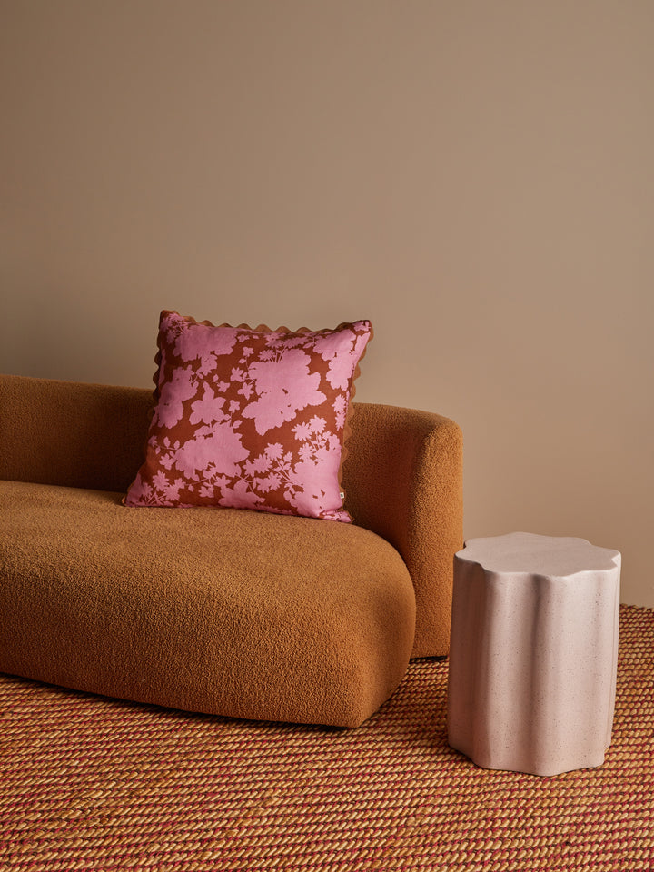 Gardenia Cerise Linen Cushion