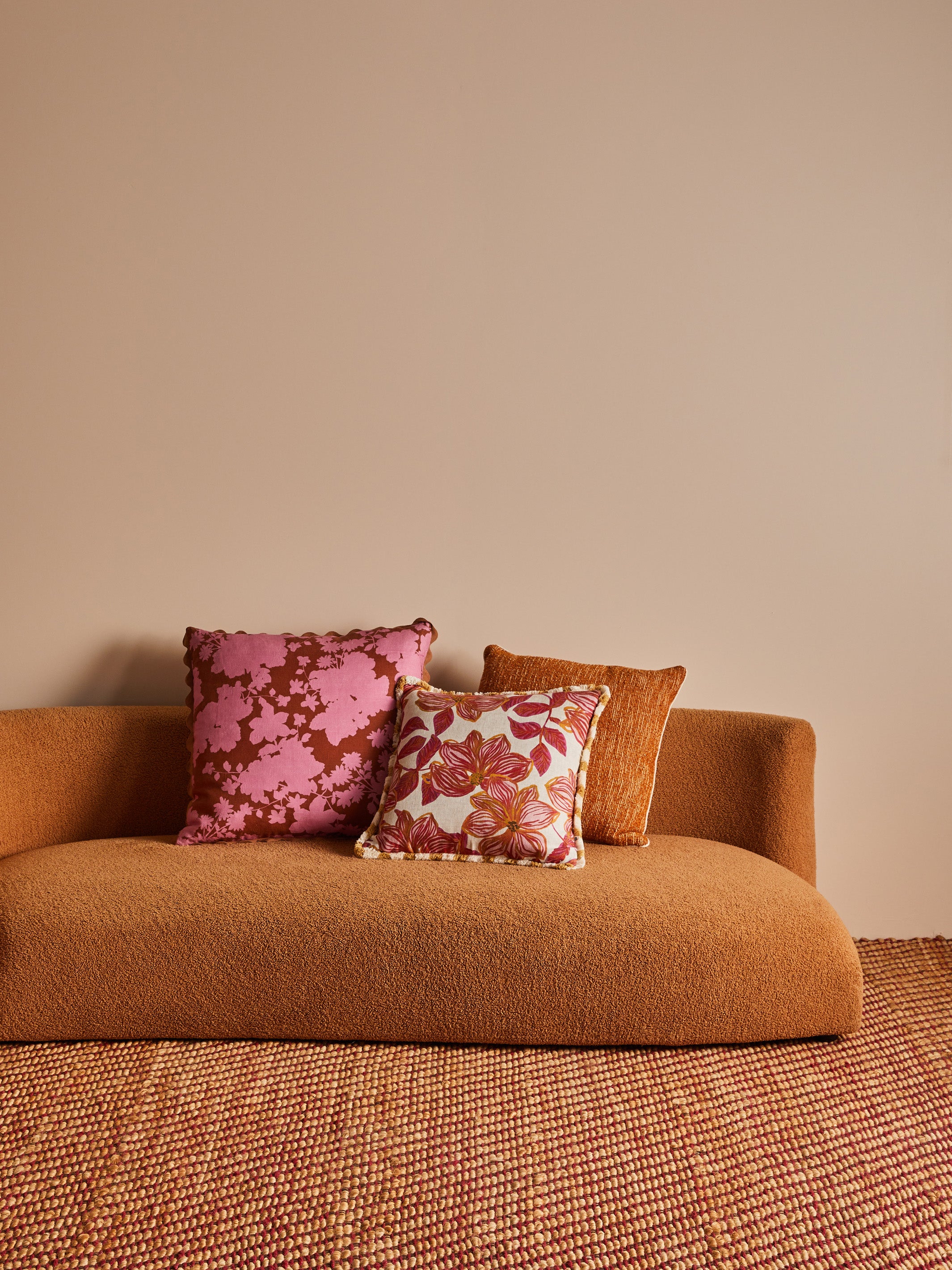 Gardenia Cerise Linen Cushion - Almost Perfect