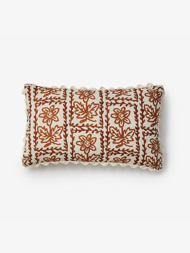 Daisy Hazelnut Linen Cushion