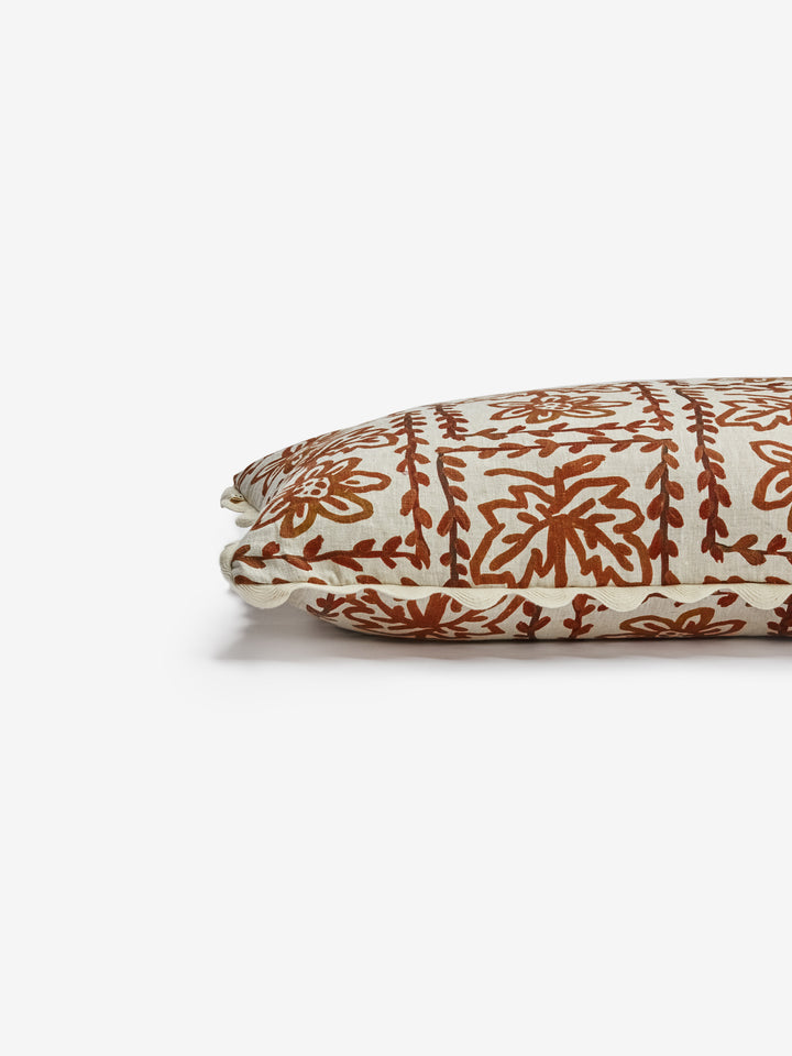 Daisy Hazelnut Linen Cushion