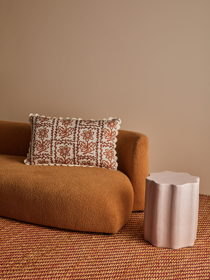 Daisy Hazelnut Linen Cushion