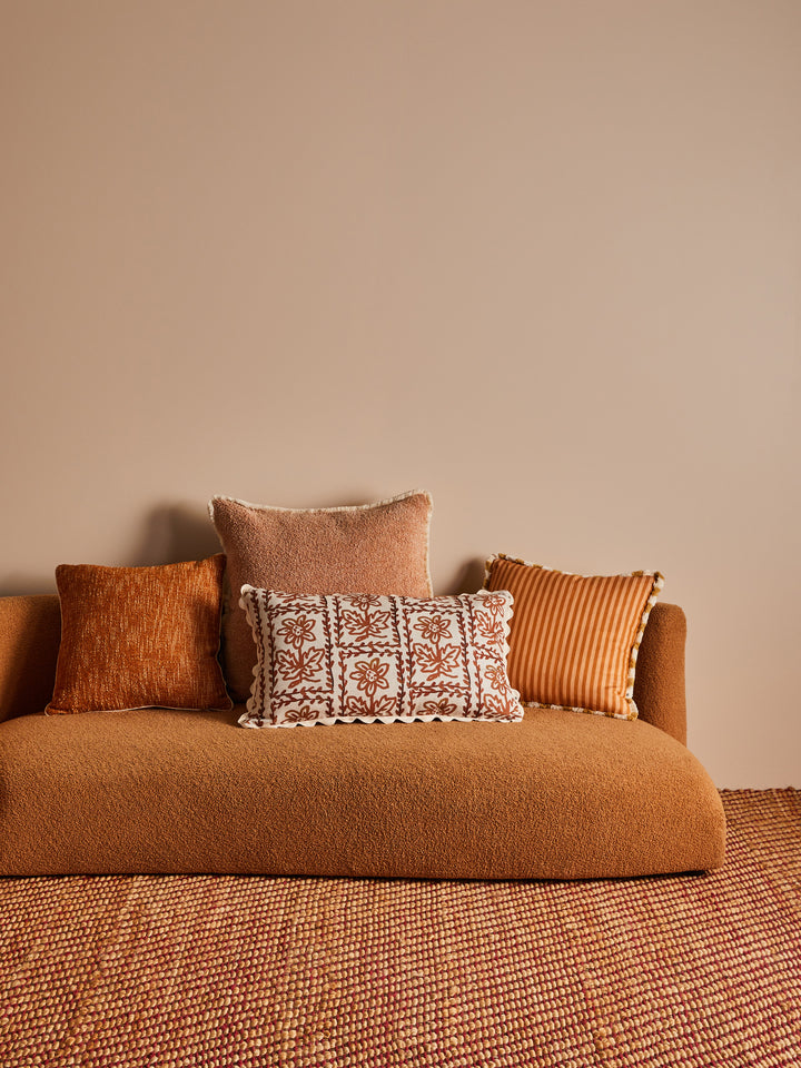 Daisy Hazelnut Linen Cushion