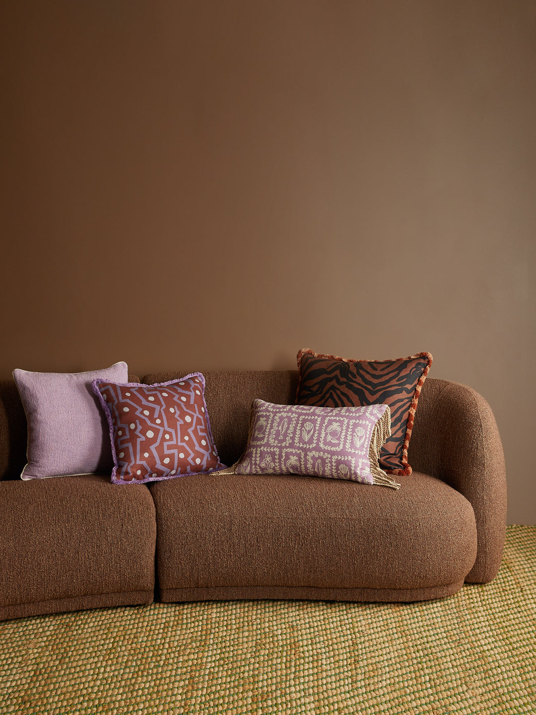 Zebra Chocolate Linen Cushion