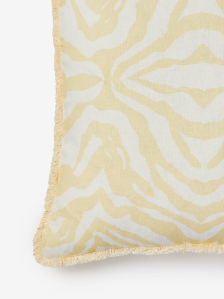 Zebra Vanilla Linen Cushion