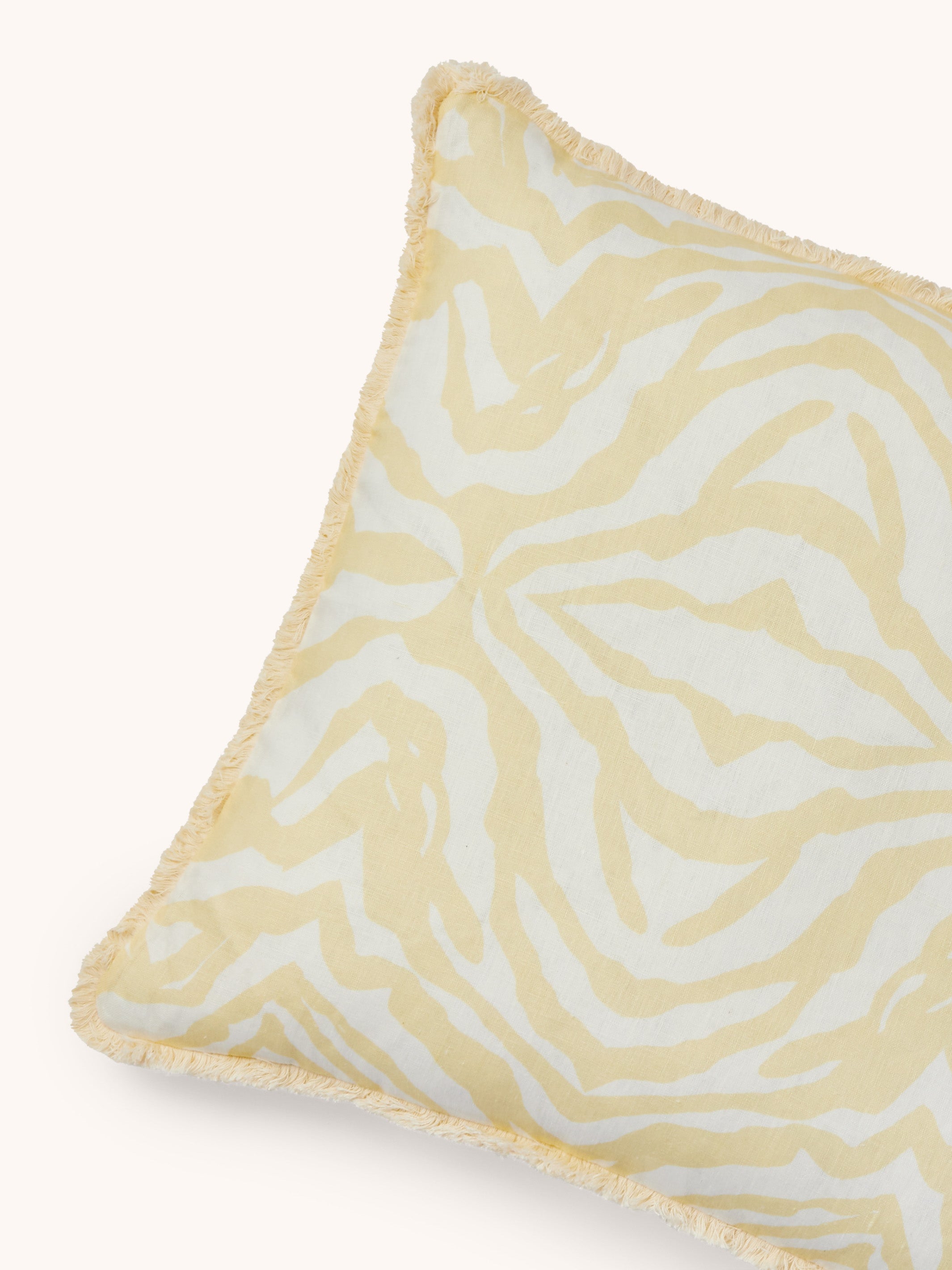 Zebra Vanilla Linen Cushion - Almost Perfect