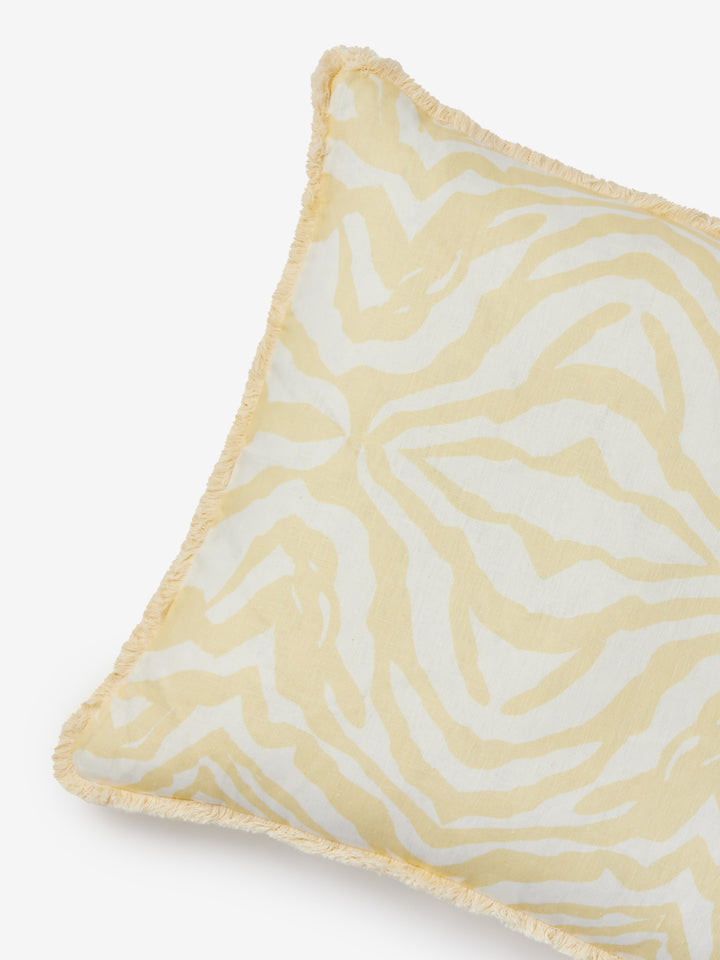 Zebra Vanilla Linen Cushion
