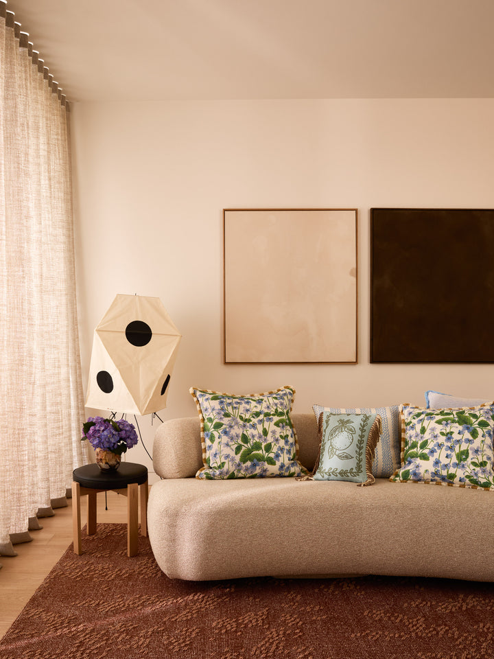 Lilas Blue Linen Cushion