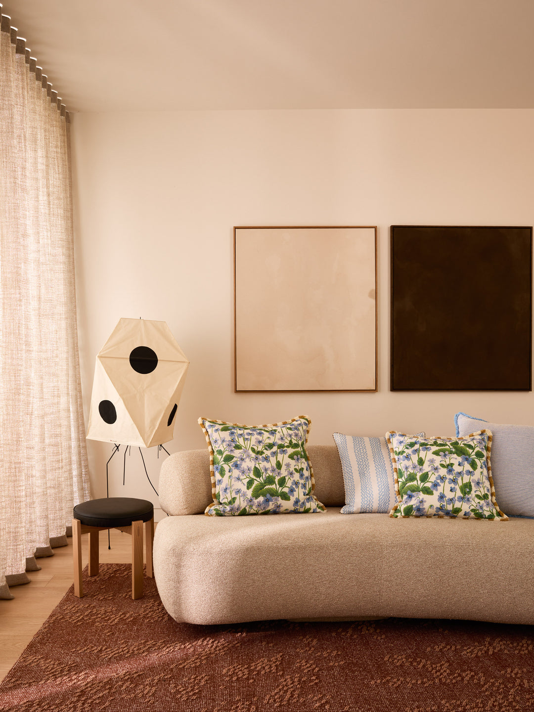 Lilas Blue Linen Cushion