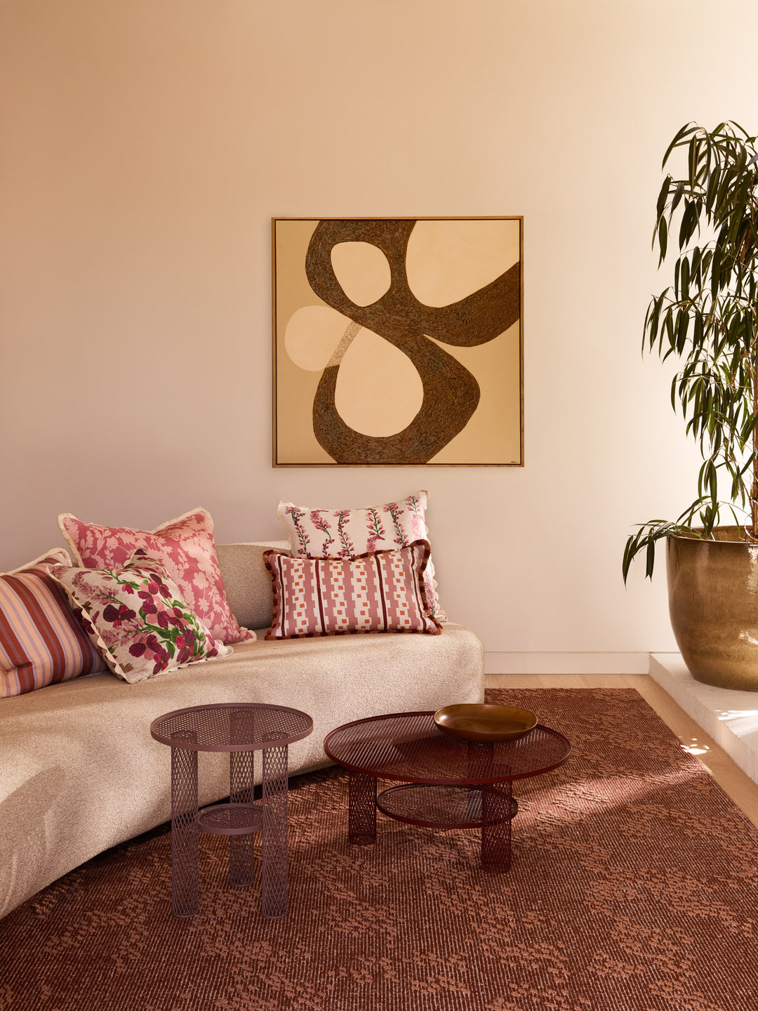 Penny Pink Linen Cushion