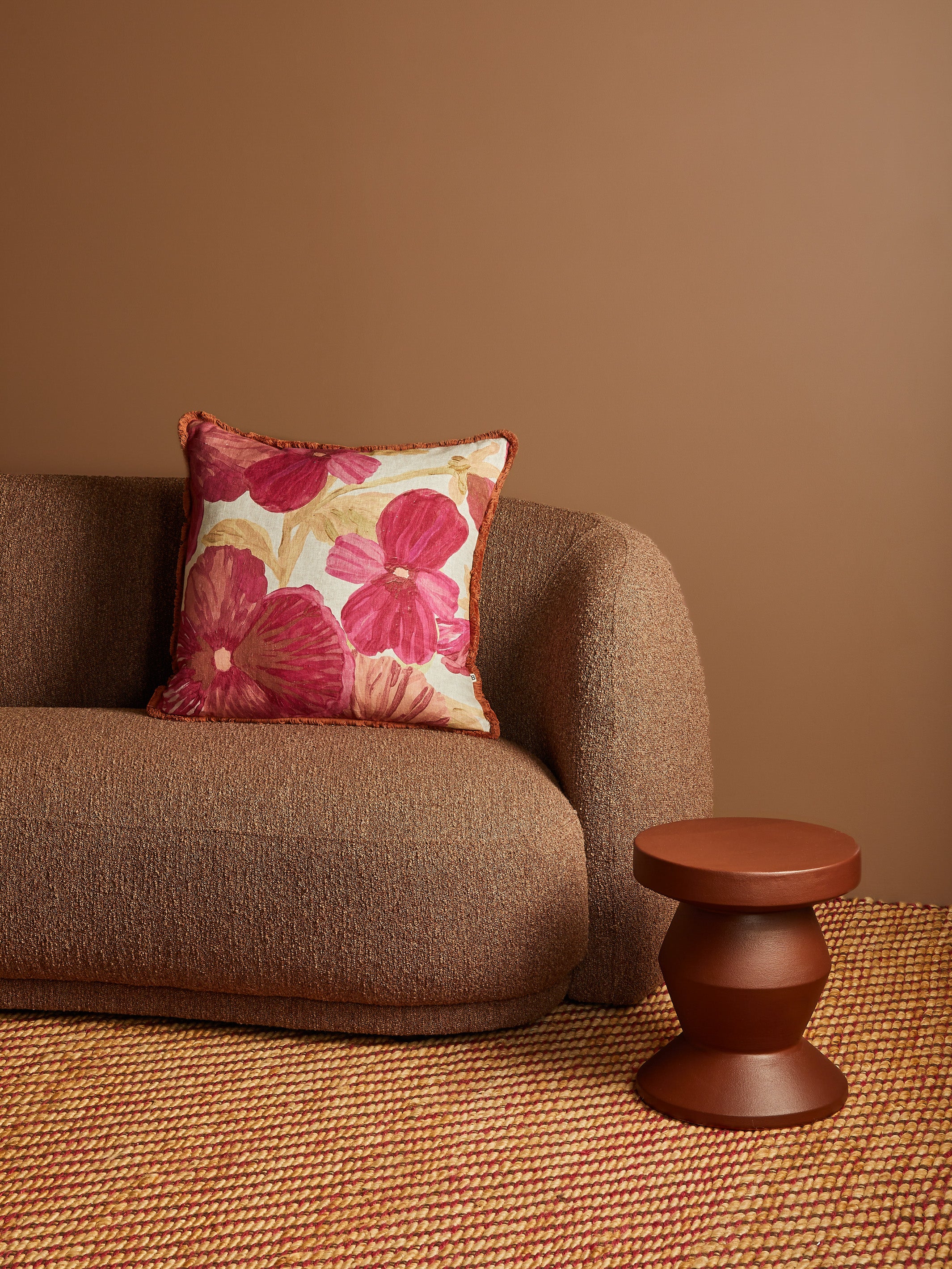 Wild Pansy Pink Linen Cushion - Almost Perfect