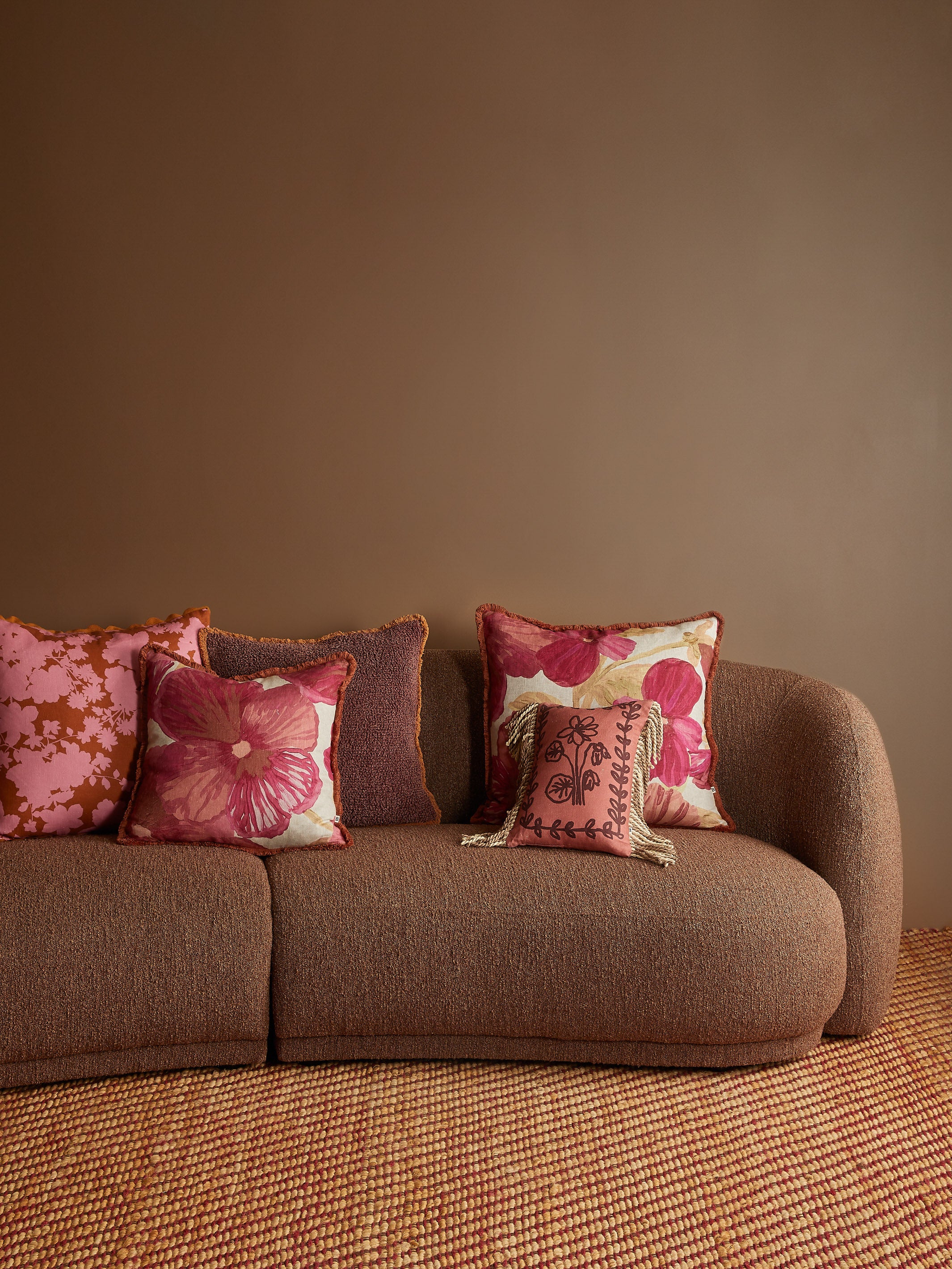 Wild Pansy Pink Linen Cushion - Almost Perfect