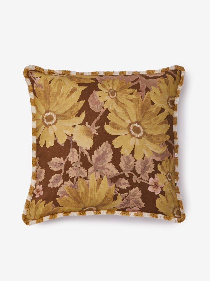 Marigold Mustard Linen Cushion