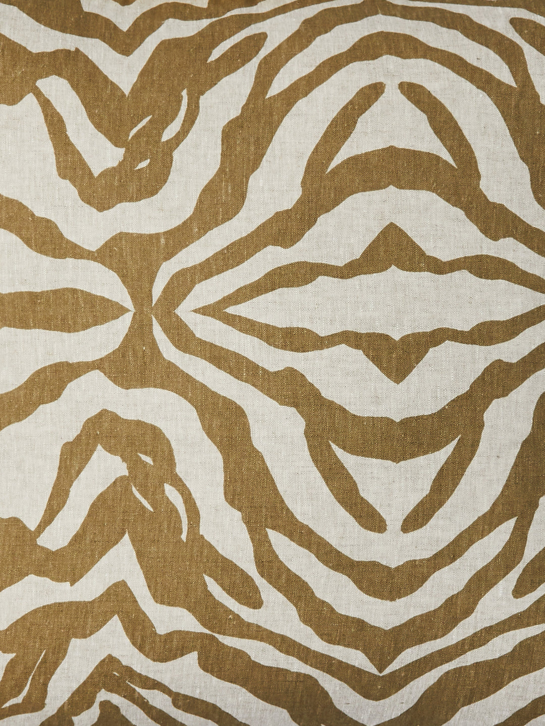 Zebra Olive Linen Cushion