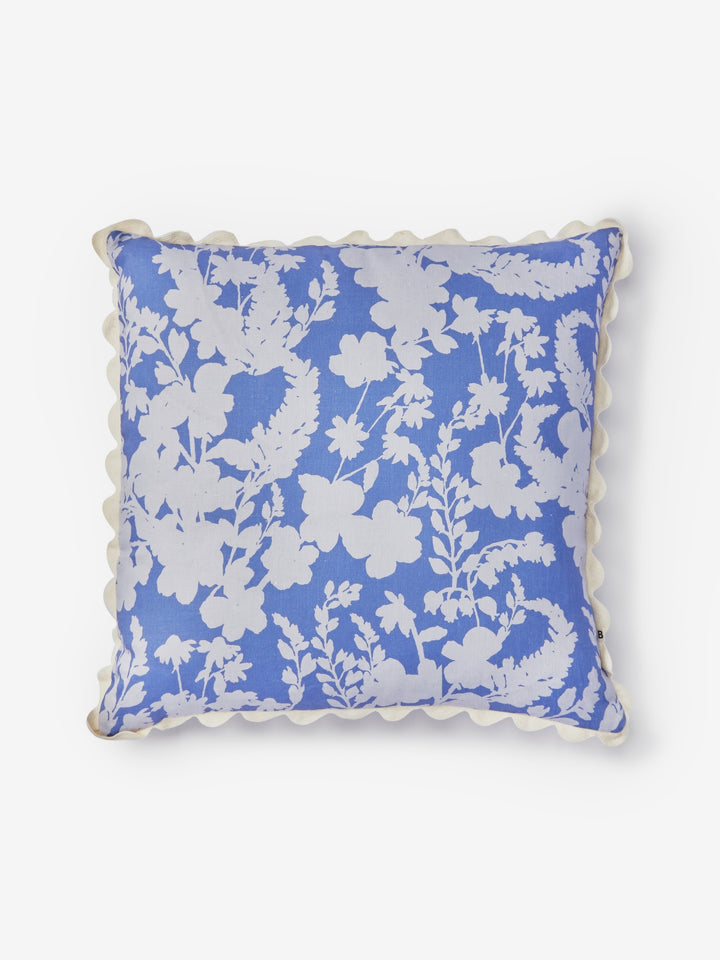 Petal Blue Linen Cushion