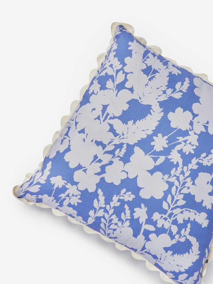 Petal Blue Linen Cushion