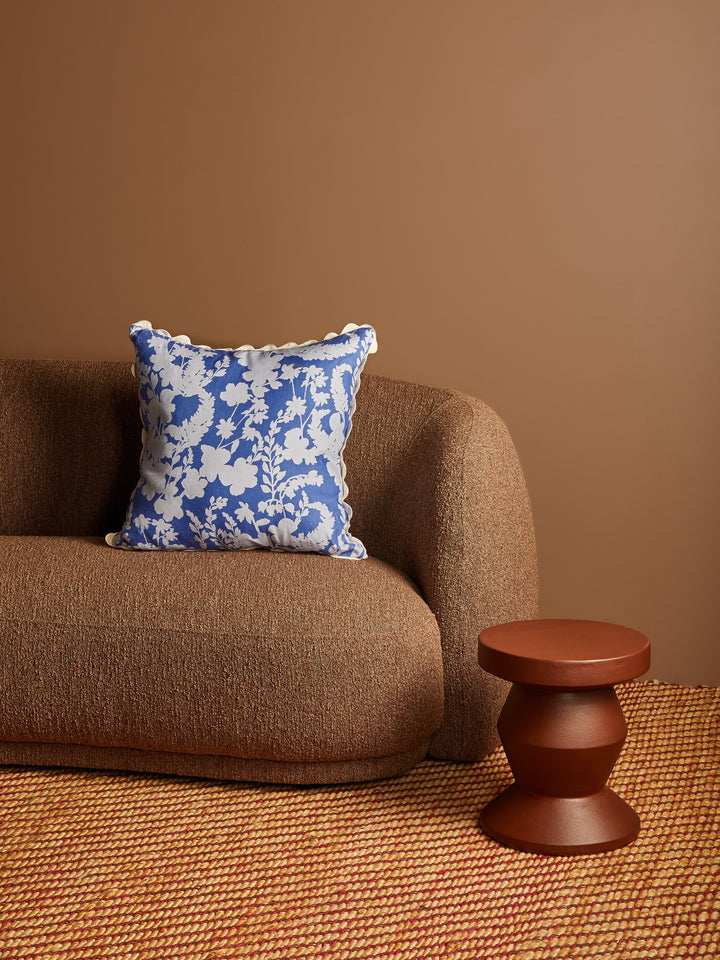 Petal Blue Linen Cushion