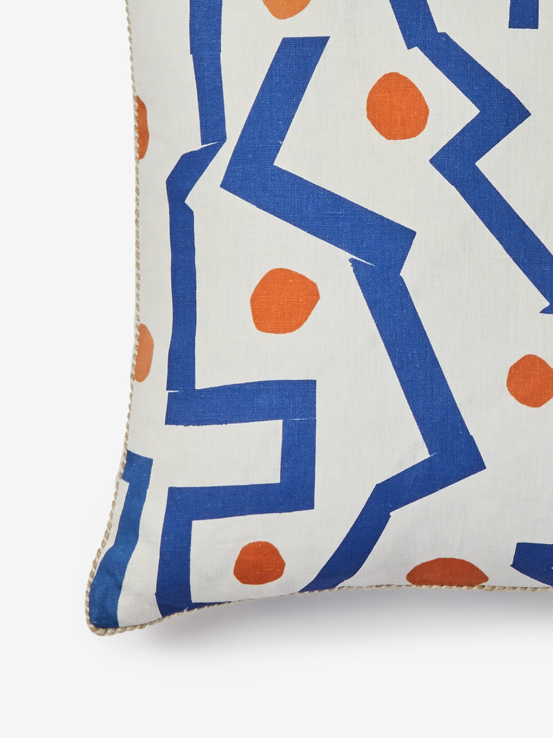 Memphis Blue Linen Cushion