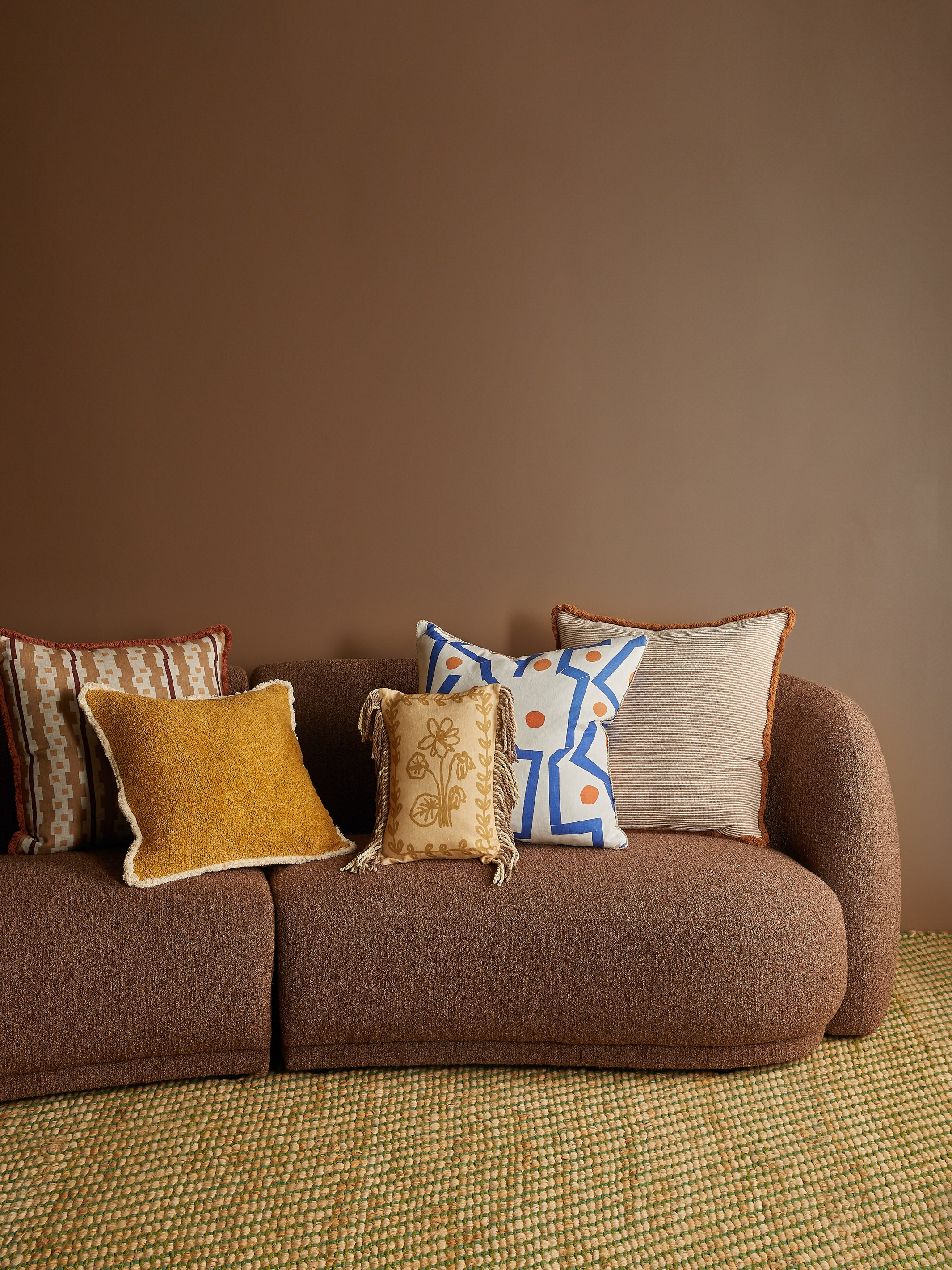 Memphis Blue Linen Cushion