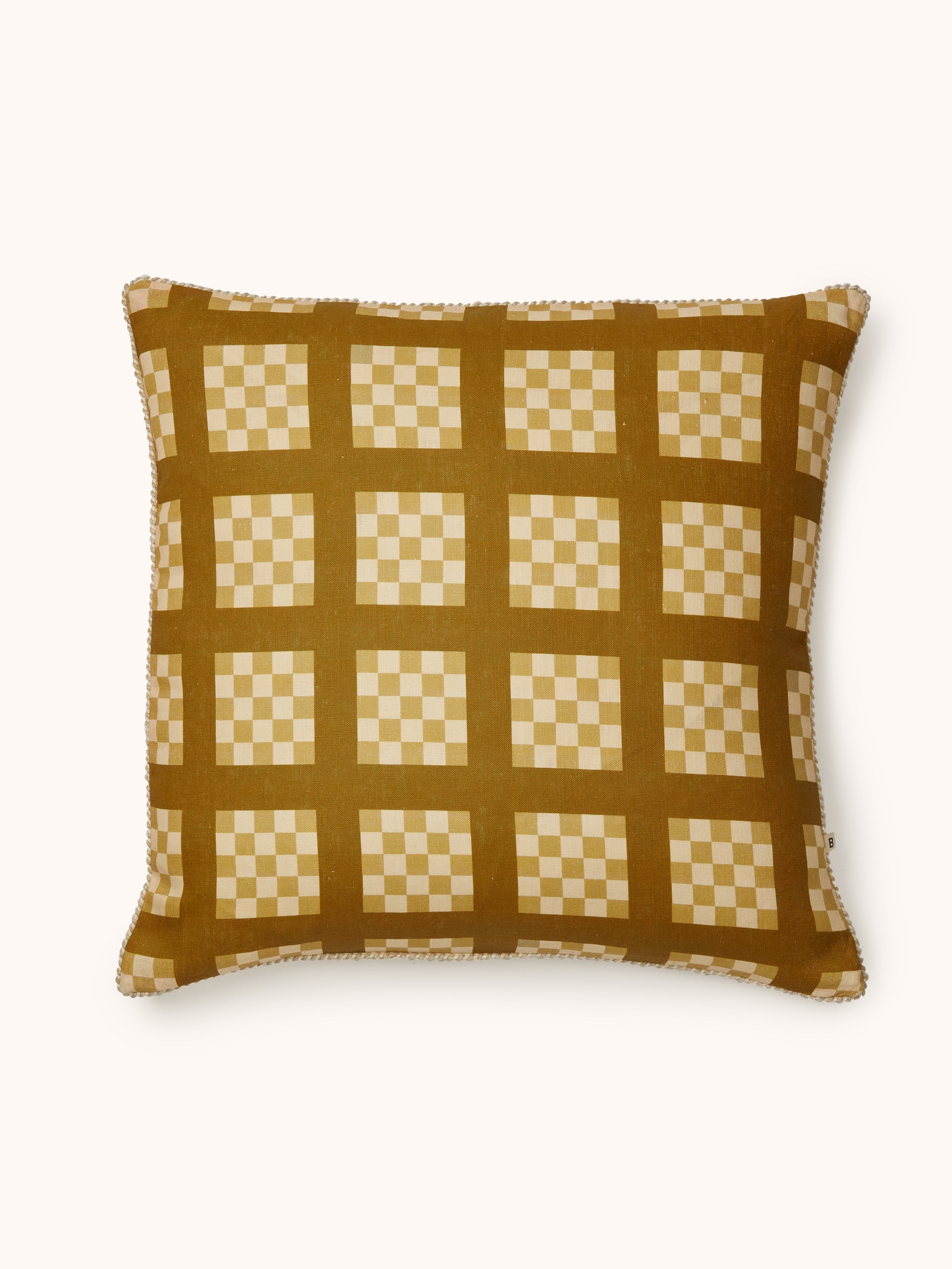 Lattice Wheat Linen Cushion