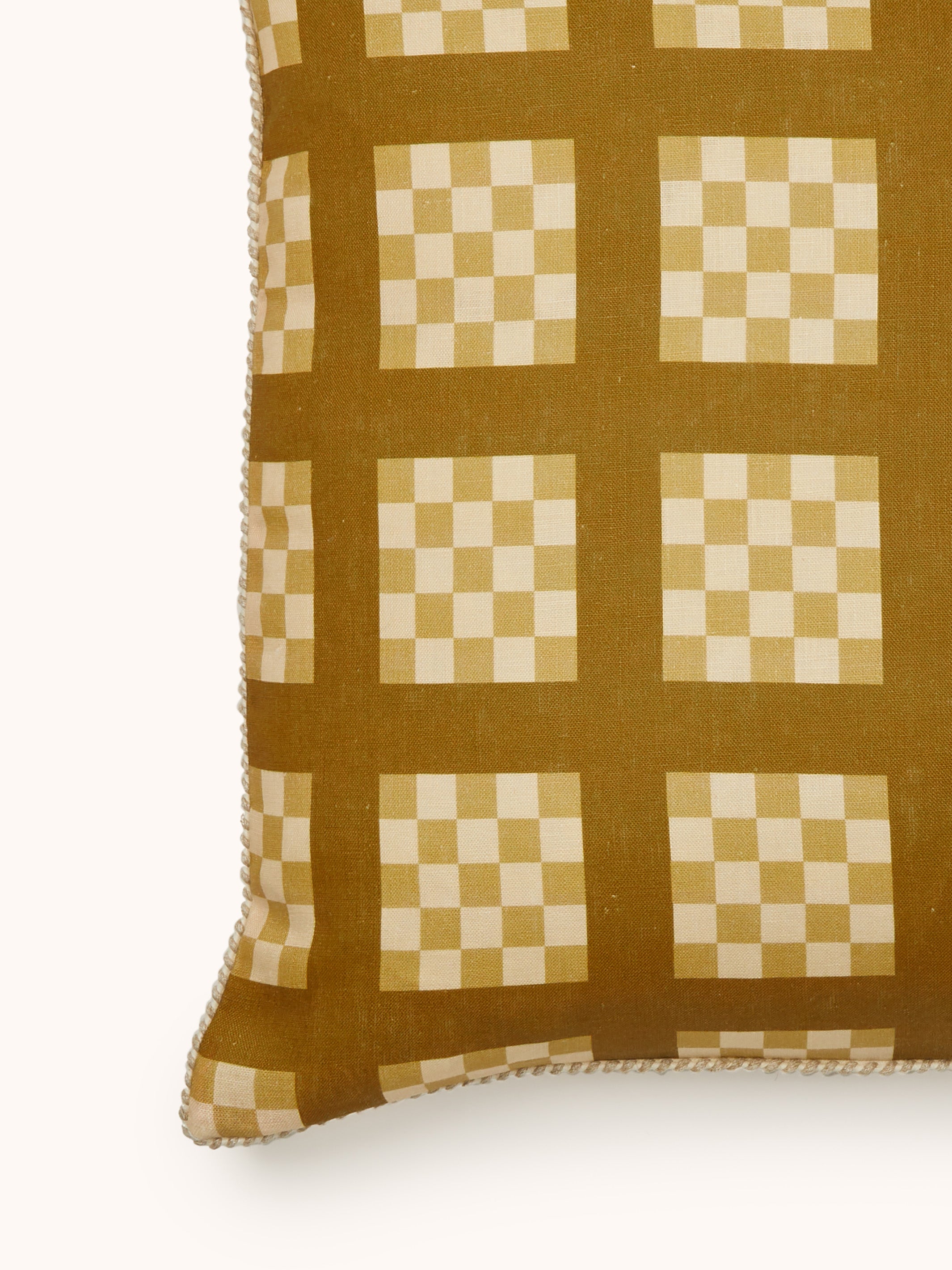 Lattice Wheat Linen Cushion
