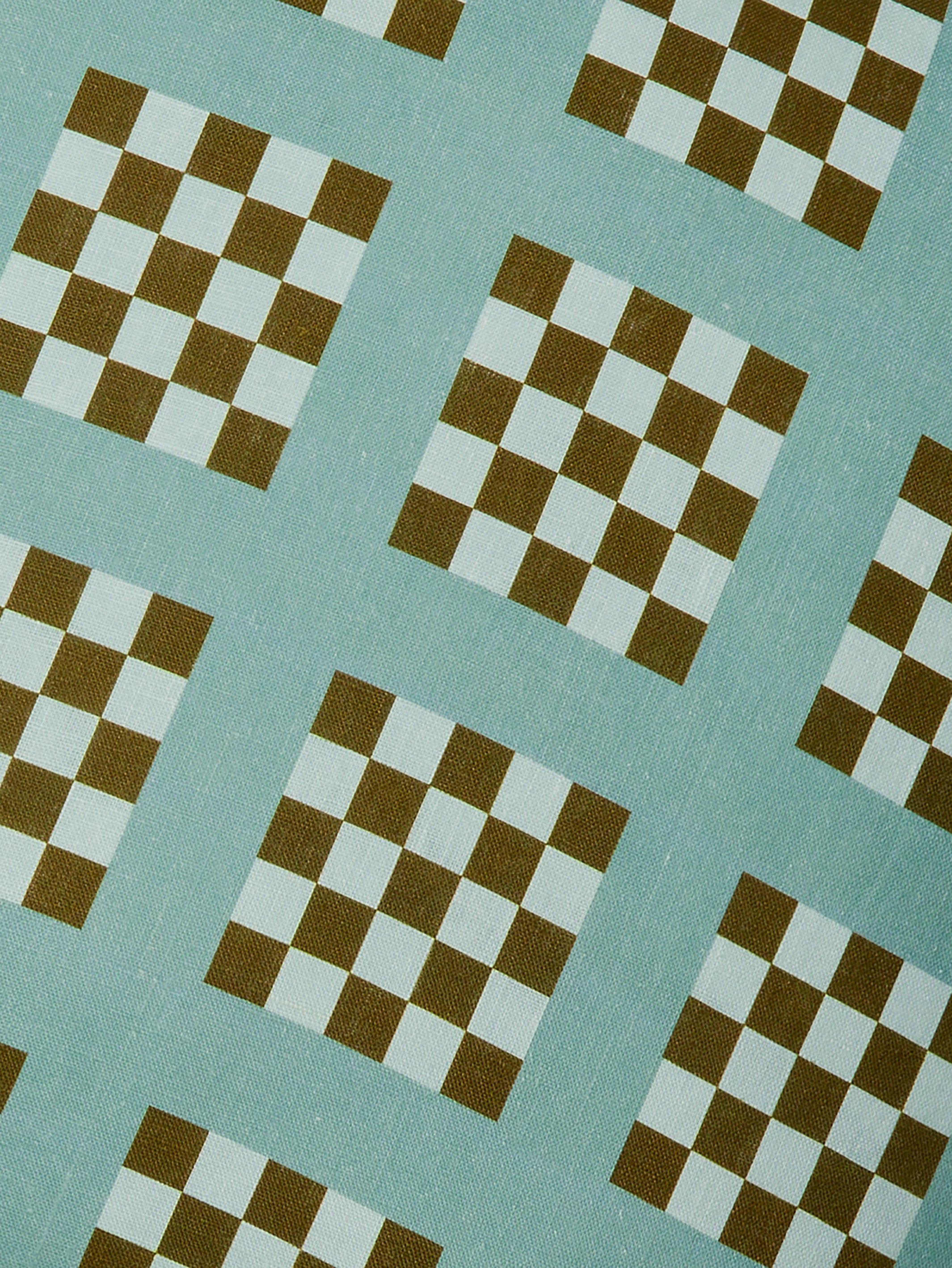 Lattice Blue Linen Cushion