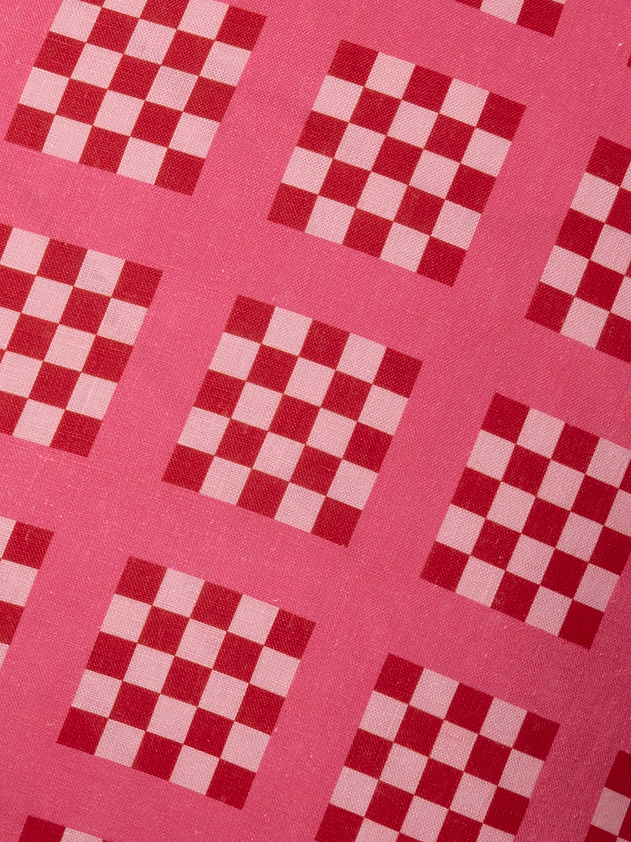 Lattice Pink Linen Cushion
