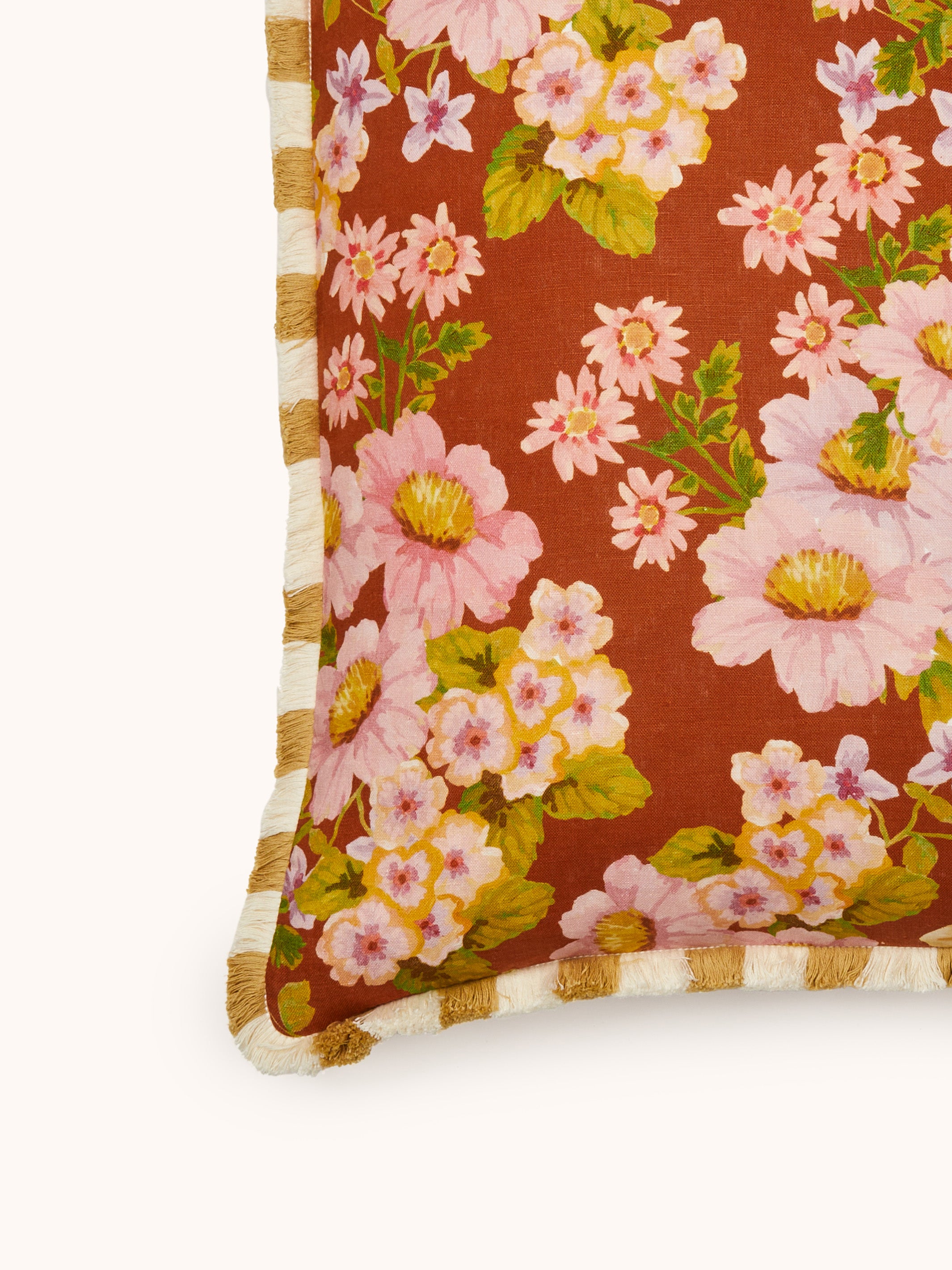Buttercup Rust Linen Cushion