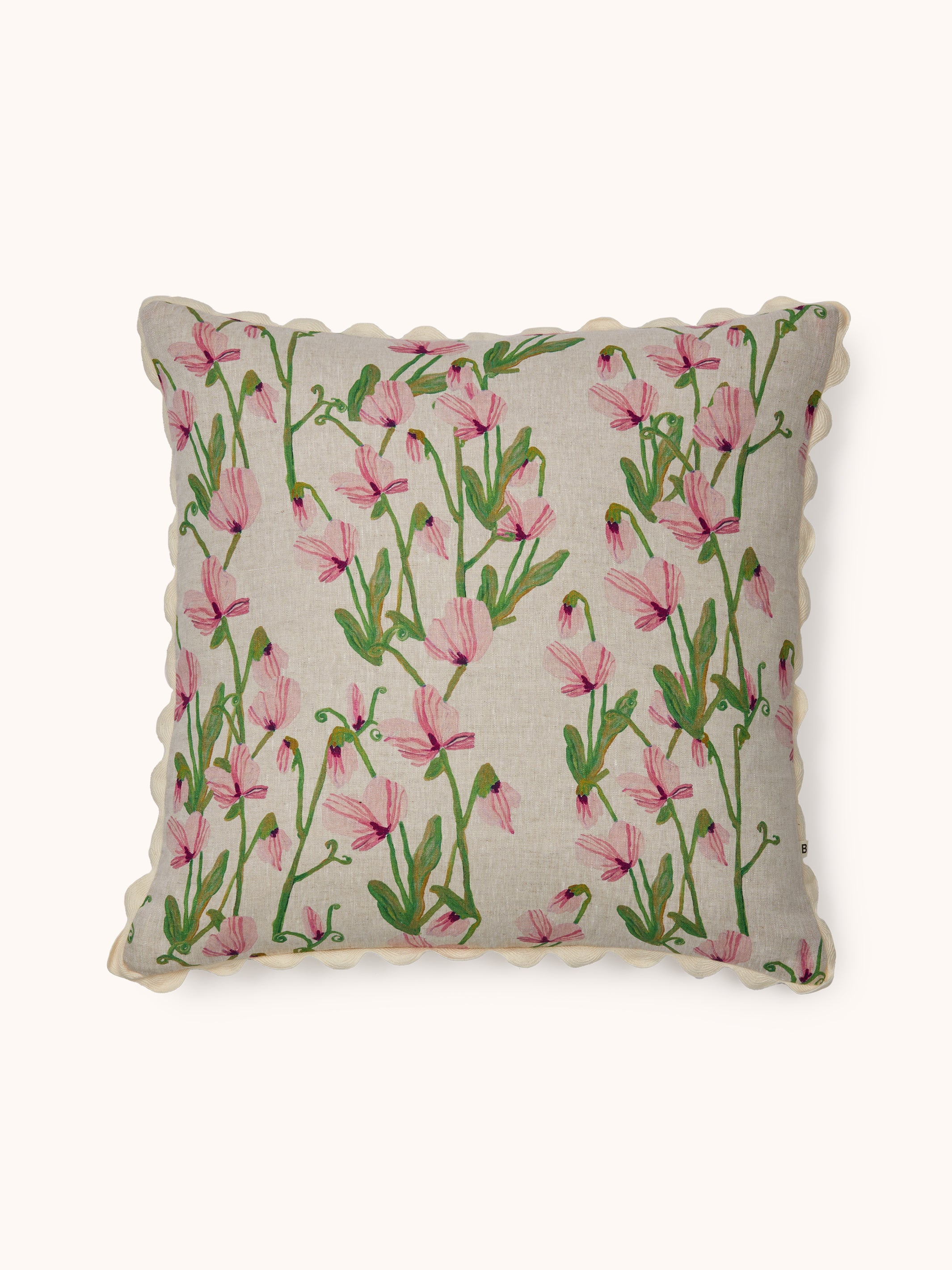 Sweet Pea Pink Linen Cushion