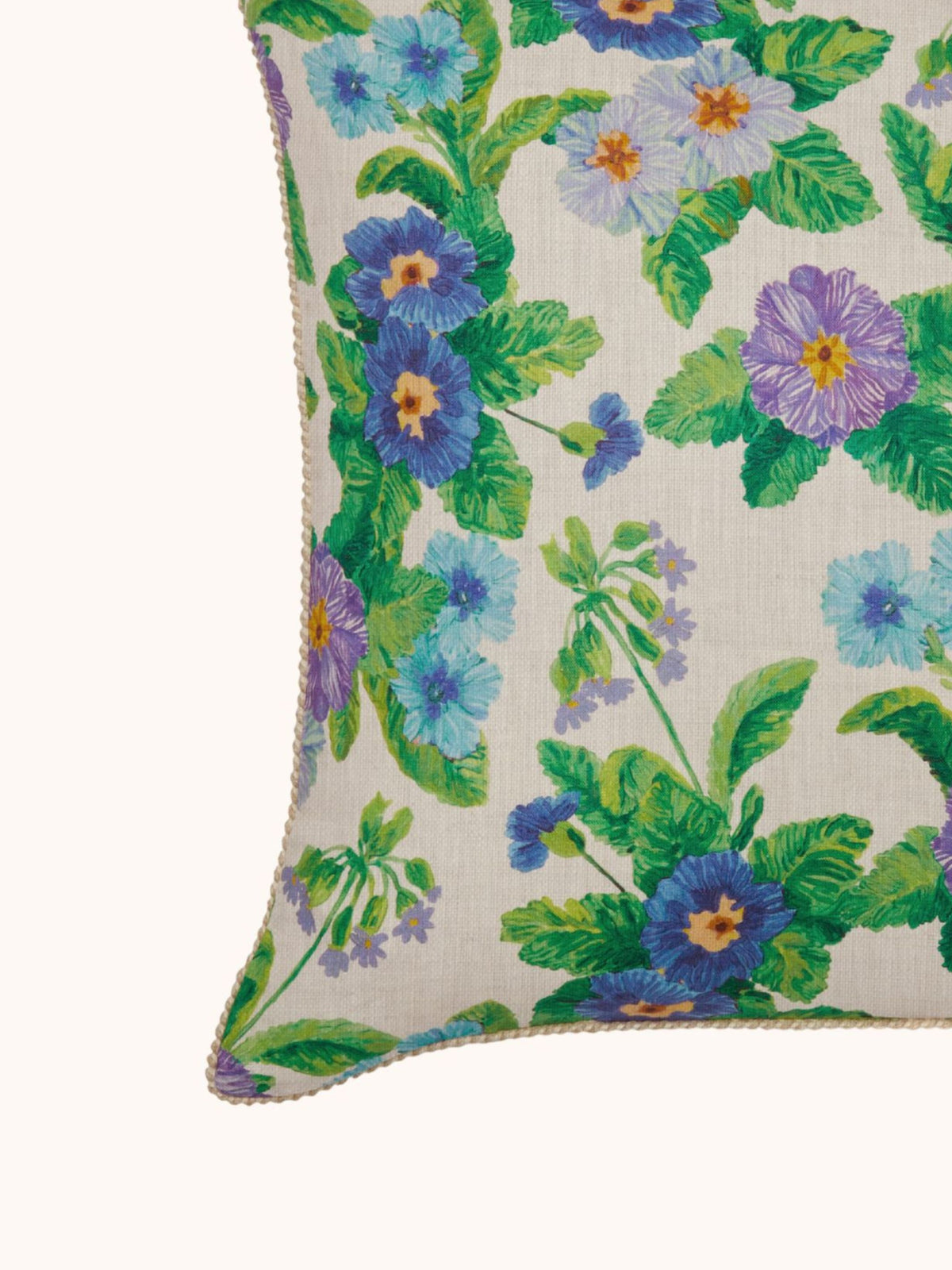 Summer Patch Blue Linen Cushion