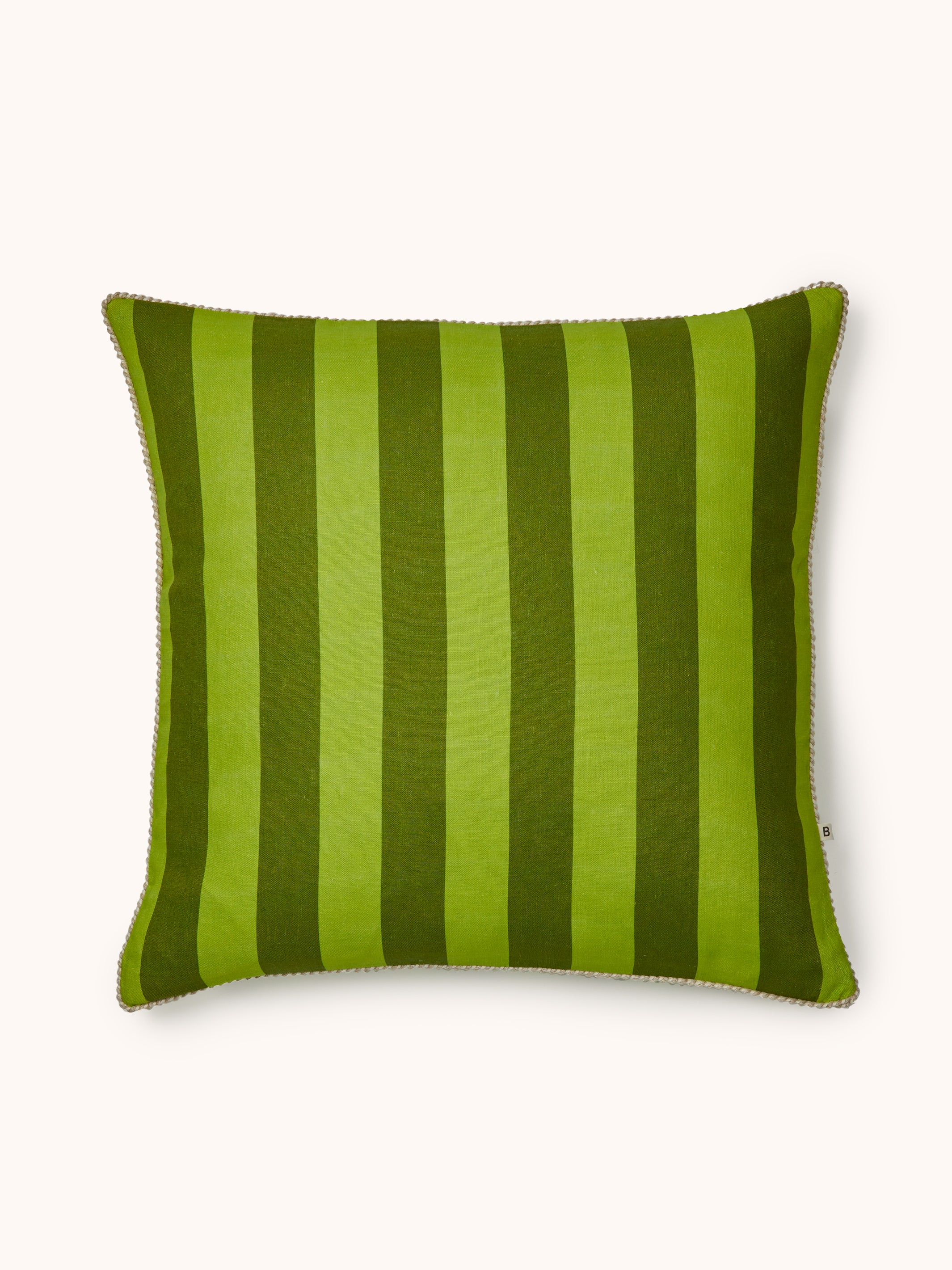 Bold Stripe Citron Linen Cushion