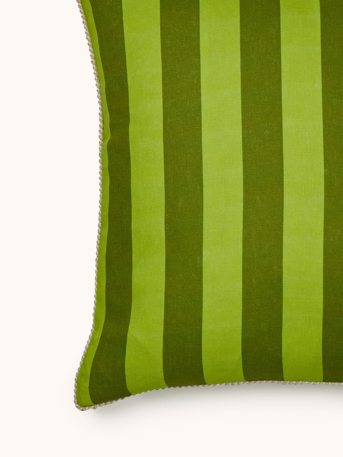 Bold Stripe Citron Linen Cushion