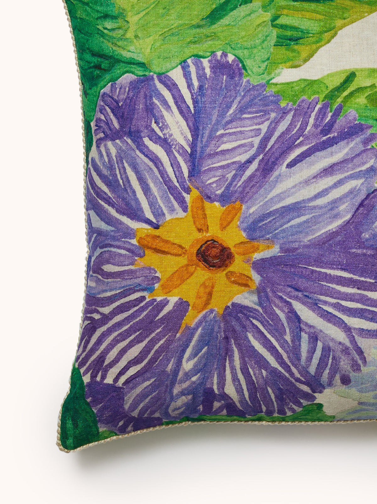 Jardin Blue Linen Cushion