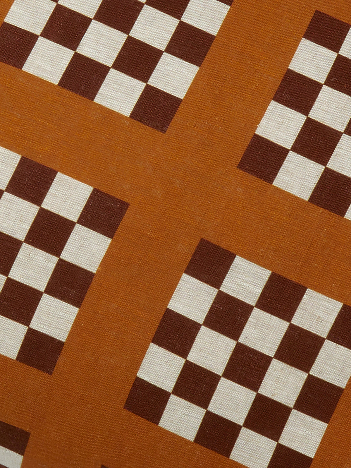 Lattice Tan Linen Cushion