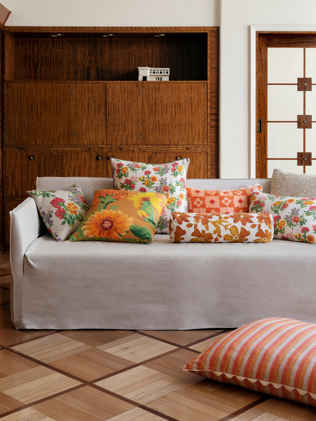 Florence Stripe Red Cushion