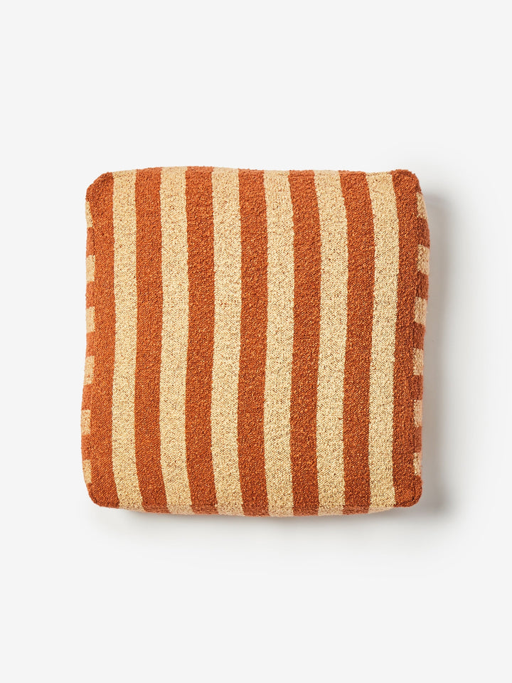 Boucle Stripe Chocolate Pouffe