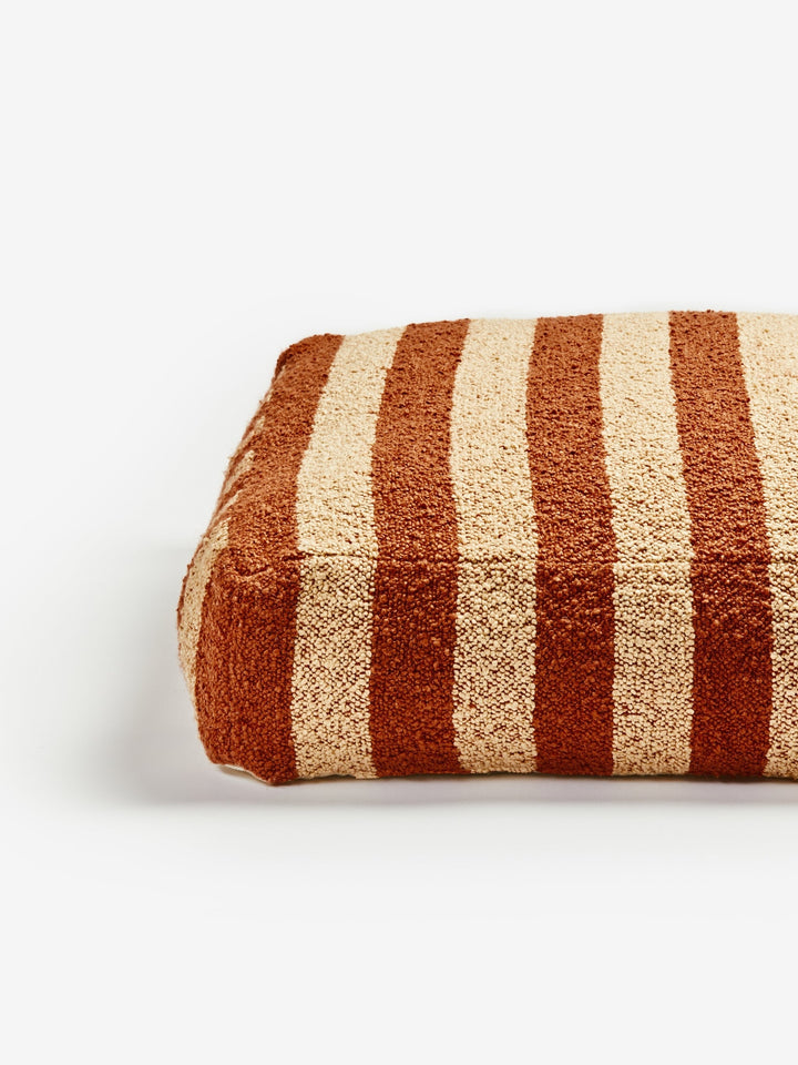 Boucle Stripe Chocolate Pouffe