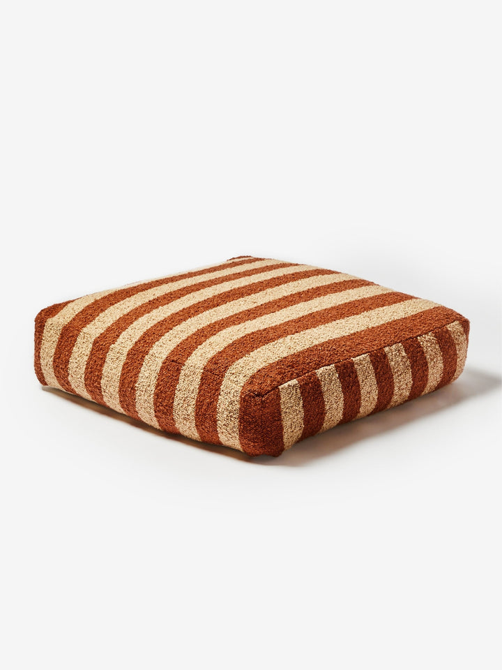 Boucle Stripe Chocolate Pouffe