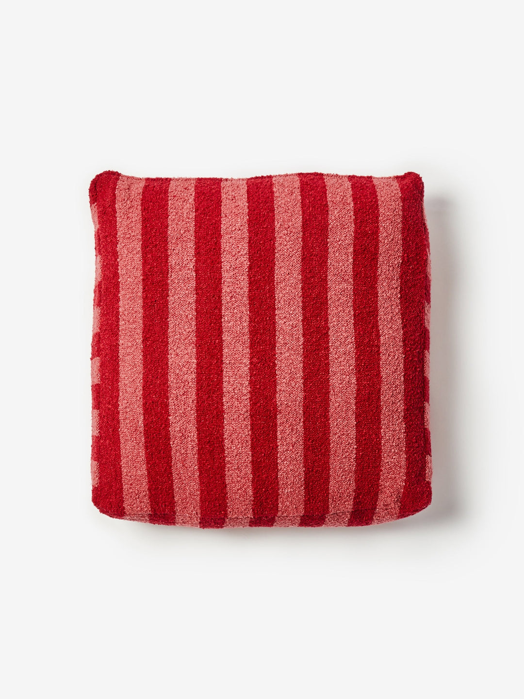 Boucle Stripe Burgundy Pouffe