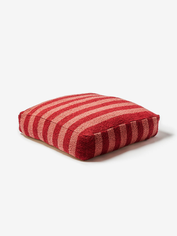Boucle Stripe Burgundy Pouffe