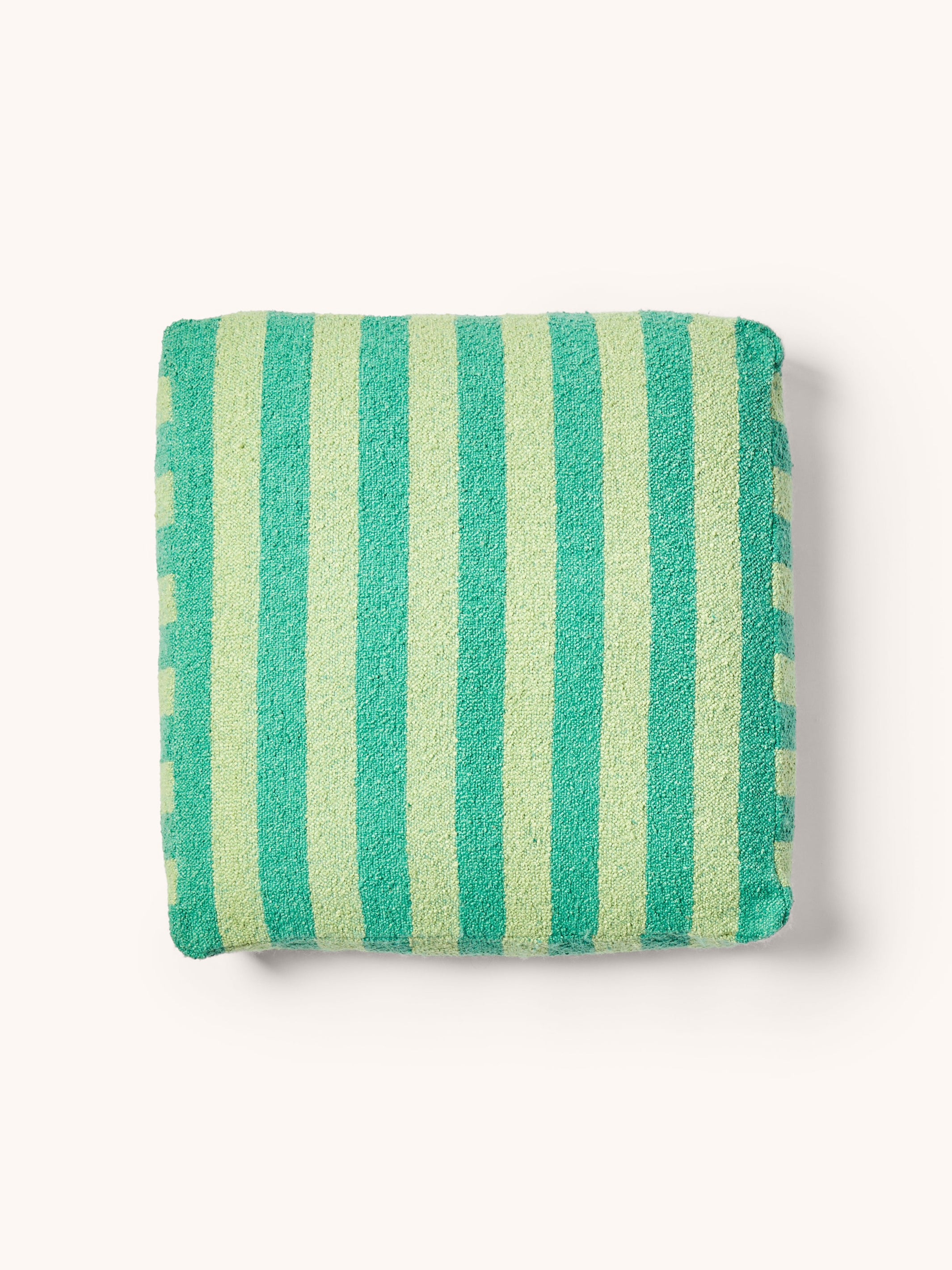 Boucle Stripe Mint Pouffe