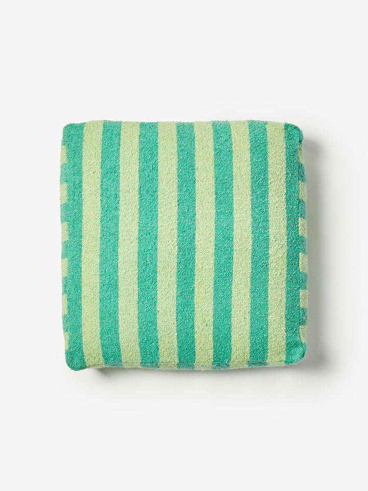 Boucle Stripe Mint Pouffe
