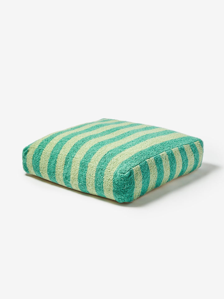 Boucle Stripe Mint Pouffe