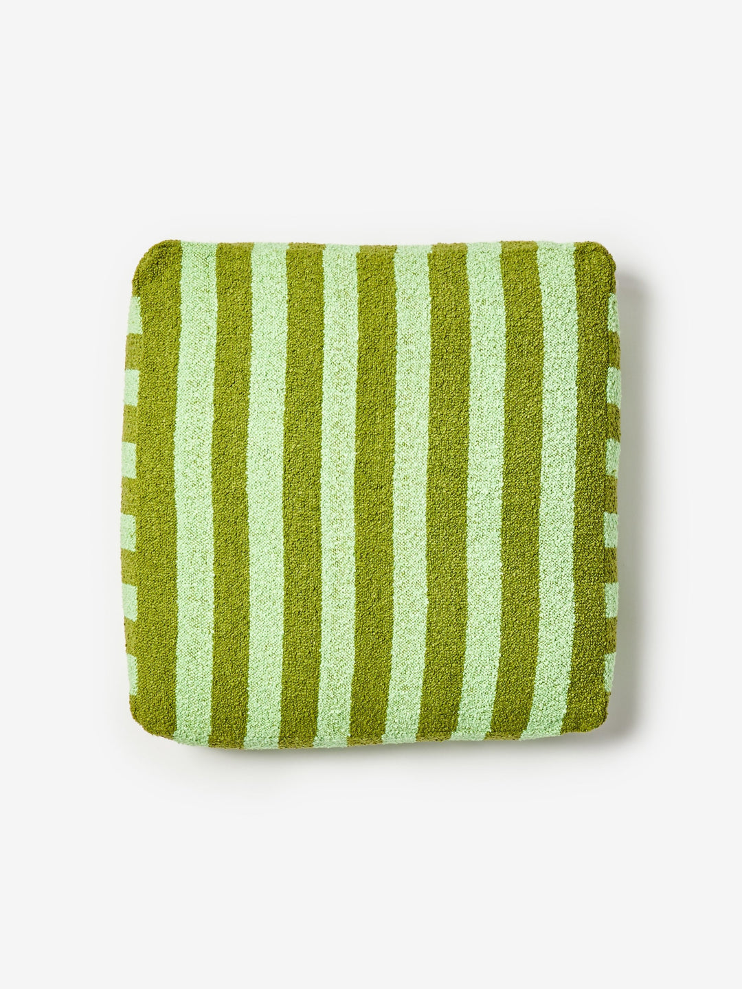 Boucle Stripe Olive Pouffe