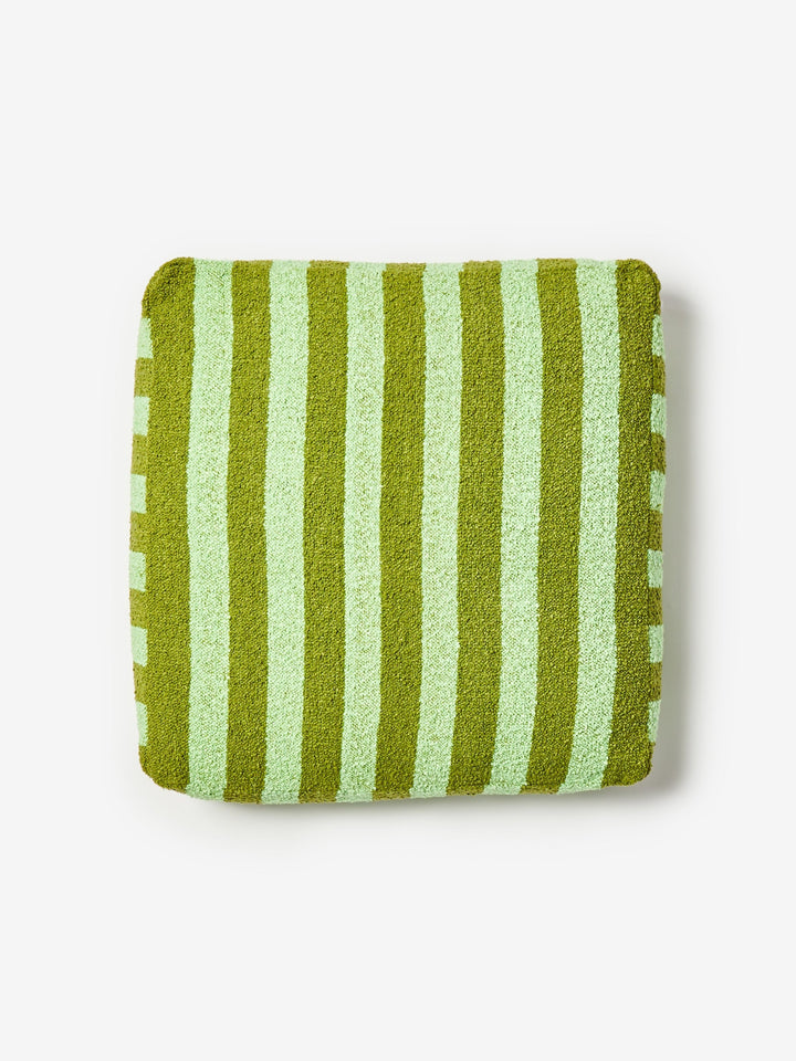 Boucle Stripe Olive Pouffe