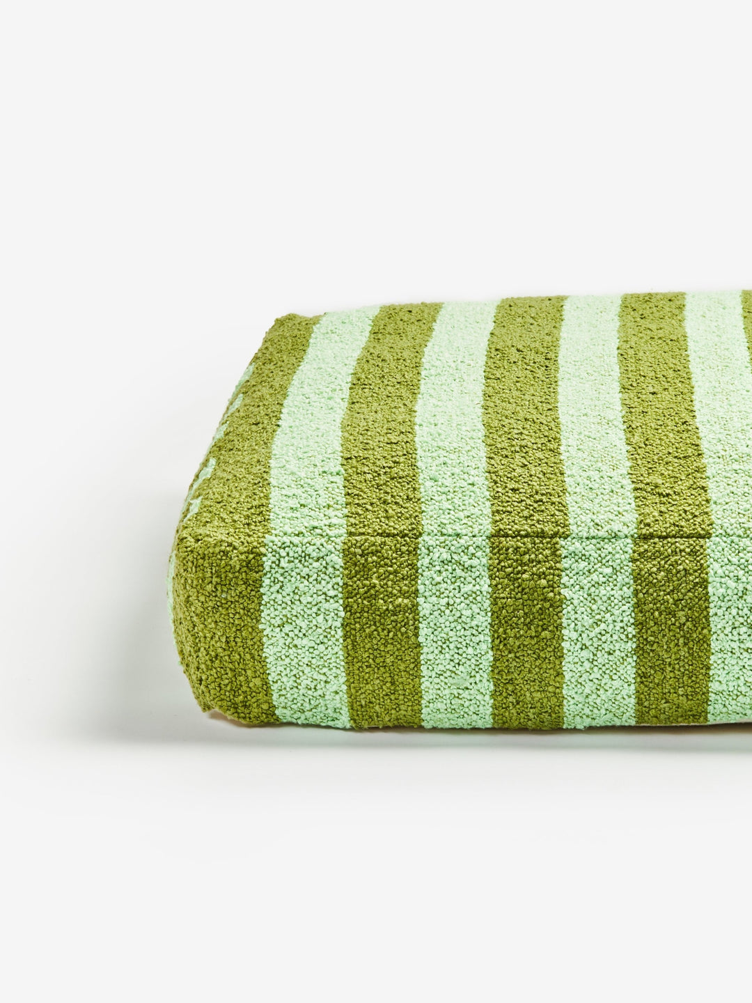 Boucle Stripe Olive Pouffe